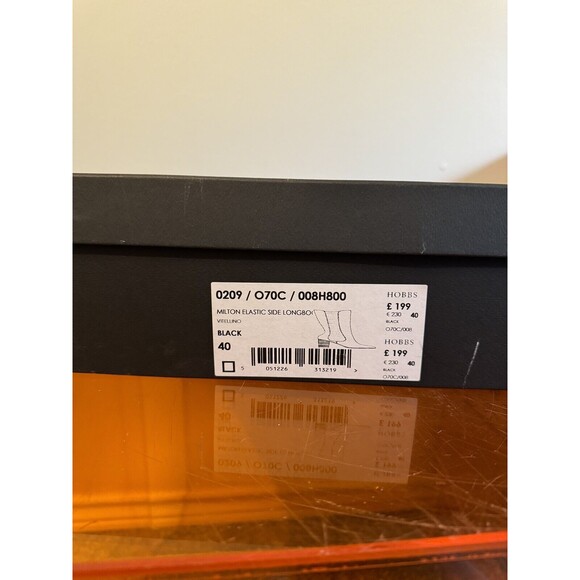 Hobbs London Milton Elastic Side Long Boot Knee-High Heeled Boot Black Leather - Picture 10 of 11